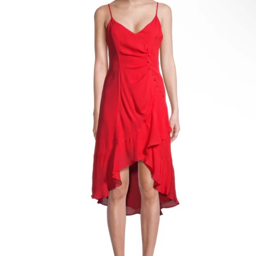Parker Red Silk Wrap Dress | Size 0 | Excellent condition
